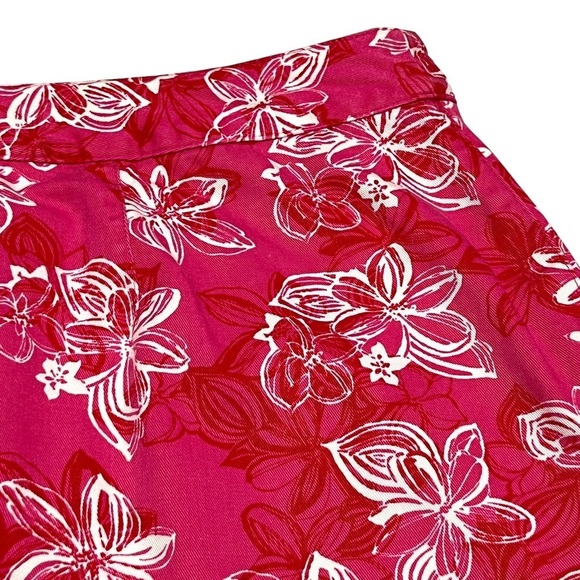 Crazy Horse A Liz Claiborne Co. 100% Cotton Pink/Red Floral Skort Skirt - Picture 7 of 14